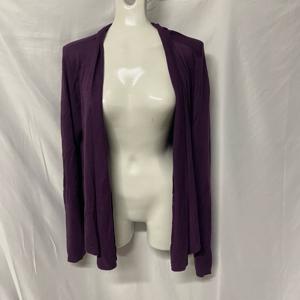 George Sweater Drape Front Open Cardigan Purple Violet Size M 8/10